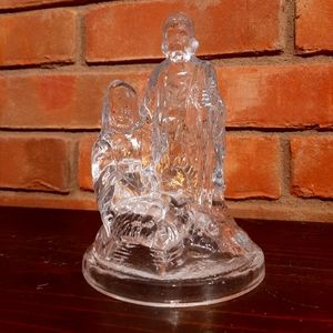 6 " Glass Holy Family, Nativity, Christmas Votive Holder